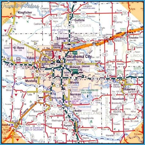 Oklahoma City Metro Map - TravelsFinders.Com