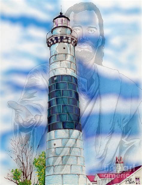 Jesus Is the Lighthouse Drawing by Bill Richards - Pixels