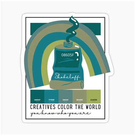 "Skobeloff Color the World Paint Chip Color Pallet Artwork Pantone Inspiration" Sticker for Sale ...