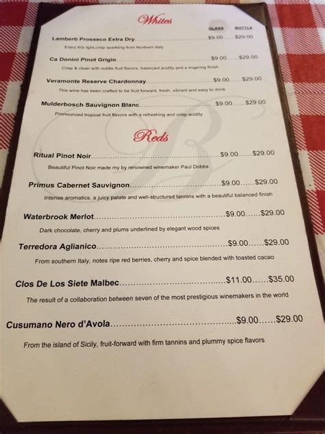 Menu at Biagio's Italian Restaurant, Lake Forest