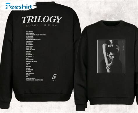 The Weeknd Trilogy Sweatshirt, Trilogy Track List Unisex T-shirt, Short ...