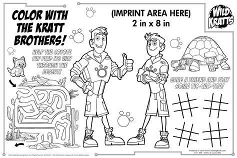 Wild Kratts® Imprint Coloring Placemat in 2024 | Wild kratts, Coyote pup, Imprinting