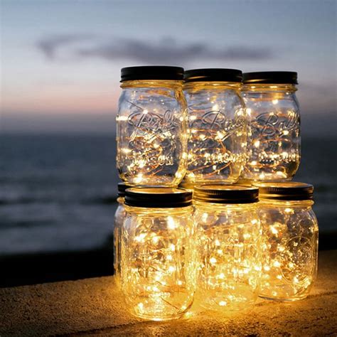 20 LED Solar Fairy Cap Light Mason Jar - Leloye | Palettenhochzeit, Weckglas diy, Lichterkette
