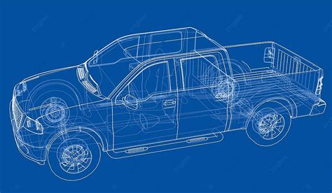 Car Suv Drawing Outline Vector Rendering Truck Silhouette Blueprint Vector, Truck, Silhouette ...