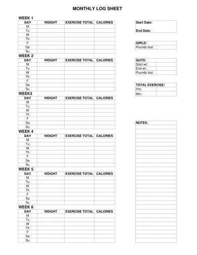 Printable Workout Log - 14+ Examples, Format, Pdf