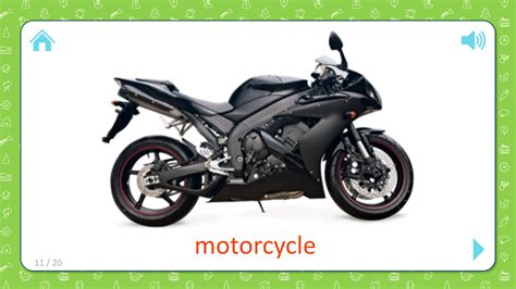 FlashCards For Kids: Motorcycle - Transportation - Flashcards for Kids