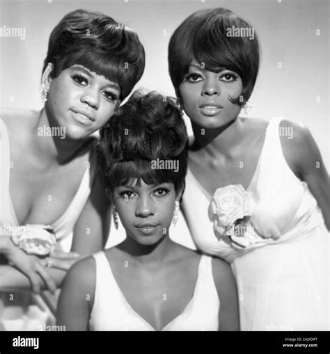 THE SUPREMES Promotional photo of American vocal group about 1966 with from left: Florence ...