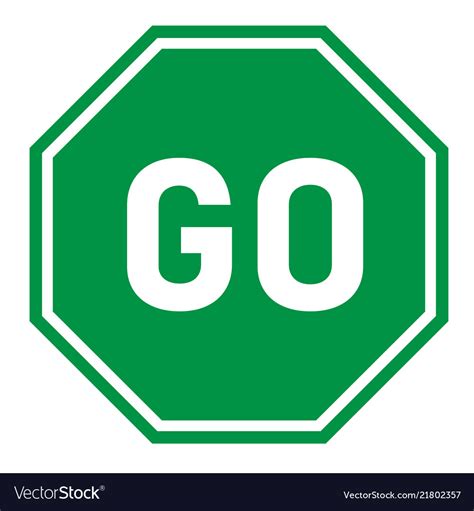 Go sign on white background flat style green Vector Image