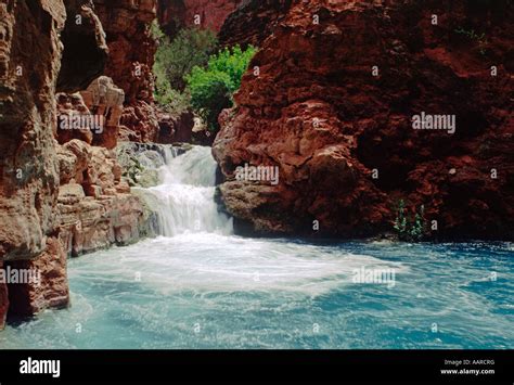 Lower BEAVER FALLS on HAVASU CREEK GRAND CANYON NATIONAL PARK ARIZONA ...