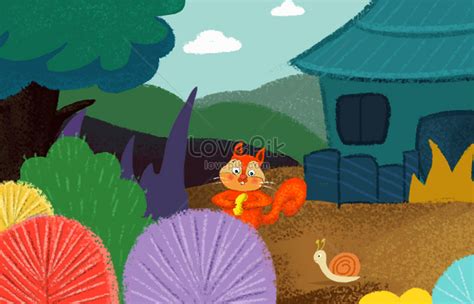 Quiet time cartoon illustration of fox and snail illustration image ...