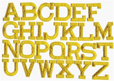 GOLD 2" Alphabet Letters your choice Iron on Applique Embroidery Patches for clothing cap hat ...