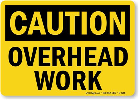 Overhead Work OSHA Caution Sign | Ships Fast, SKU: S-2748 ...