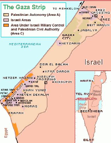 Map of Israel Disengagement