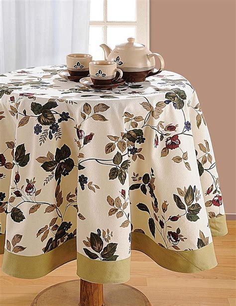 Amazon.com: ShalinIndia Round Floral Tablecloth - 60 inches in Diameter ...