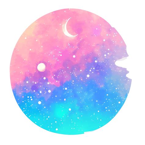 Watercolor Galaxy Moon Stars and Planets Pink Flower Frame Illustration · Creative Fabrica