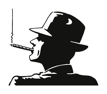 Man Smoking A Cigar Stock Illustration - Download Image Now - iStock