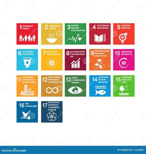 Sustainable Development Goals - The United Nations. SDG. Colorful Icons Stock Photo ...