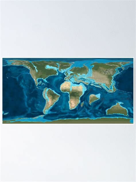 "Map of the earth 65 million years ago" Poster for Sale by Pavnud | Redbubble