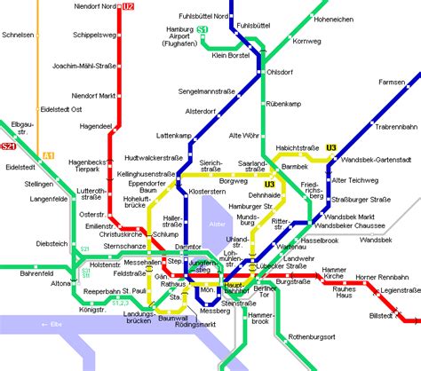 Hamburg Subway Map for Download | Metro in Hamburg - High-Resolution Map of Underground Network