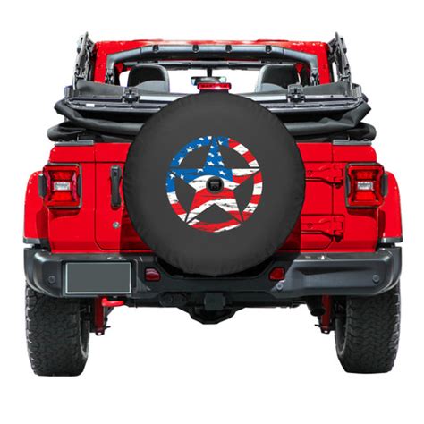 Jeep Wrangler JL & JLU Soft Vinyl Fabric Spare Tire Cover - Black Denim Grain