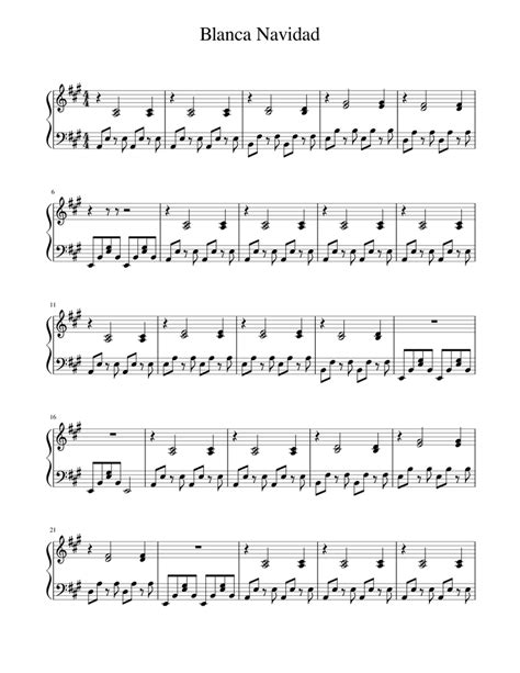 Blanca Navidad Sheet music for Piano (Solo) Easy | Musescore.com