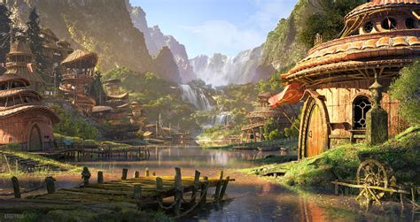 Ancient Village by Masashi Kageyama : r/ImaginaryLandscapes