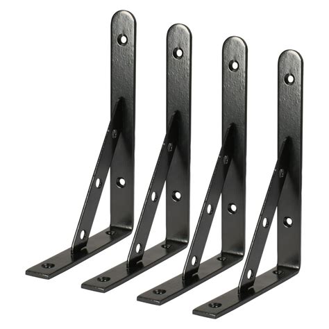 200 x 140mm Angle Bracket Stainless Steel Black L Shaped Angle Brackets Corner Braces with ...