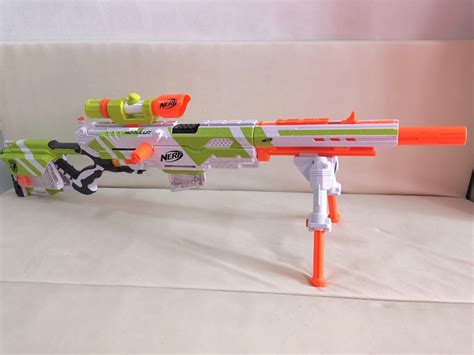 Nerf Modulus Longstrike CS-6 Blaster, Bipod, Nerf Scope, Barrel, 3X 6-Dart Clips, 18 Nerf Elite ...