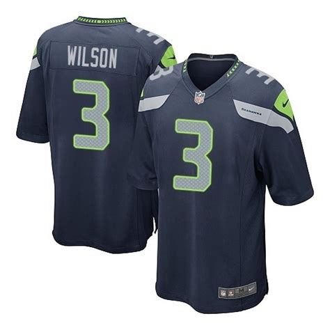 Russell Wilson Game Steel Blue Team Color Jersey - Russell Wilson ...