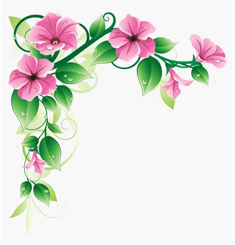 Side Border Design Png - Flower Border Line Design, Transparent Png ...