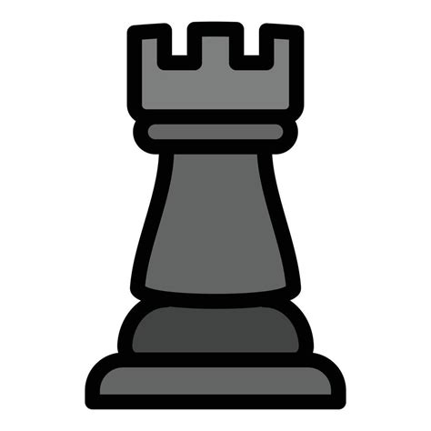 Chess rook piece icon, outline style 14255713 Vector Art at Vecteezy