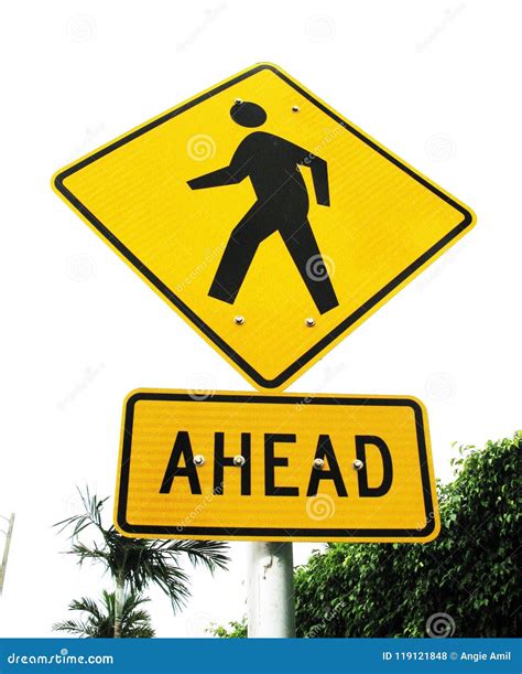 Crosswalk Ahead Street Sign Stock Photo - Image of road, black: 119121848