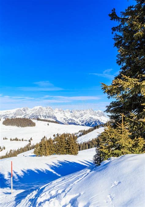 On the Slopes of the Ski Resort Brixen Im Thalef. Tyrol Stock Photo ...