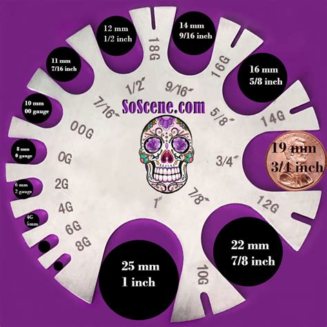 Ear Gauge Size Chart With Pictures