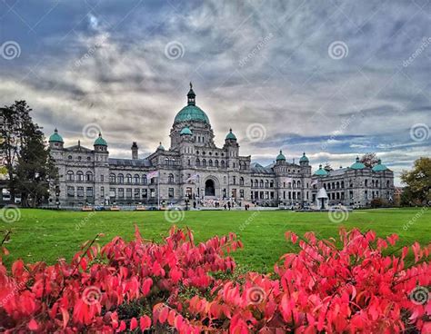 Legislative Assembly of British Columbia with Clouds Above and Red ...