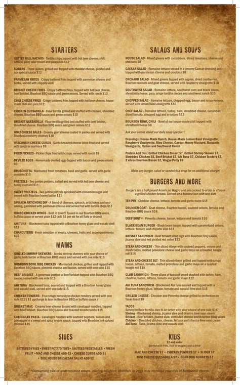 Menus | Craft Food, Bourbon, Cocktails, Wine & Beer in Greensboro