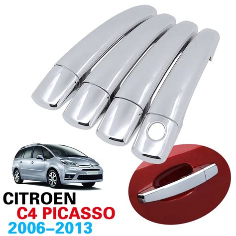 For Citroen C4 Picasso 2006 2013 Chrome Door Handle Cover Trim Set Grand C4 Picasso 2008 2010 ...