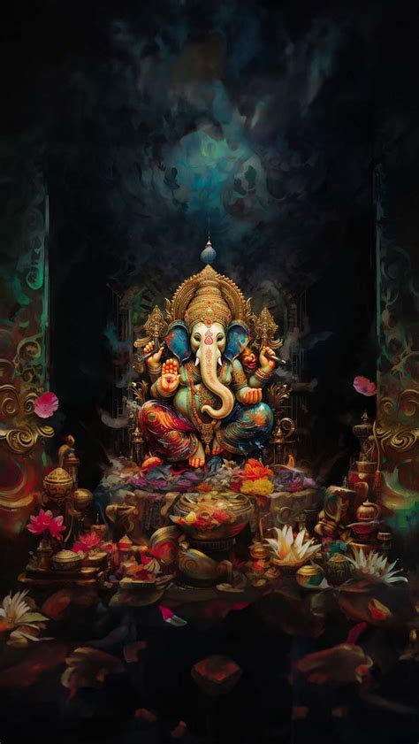 Ganpati God iPhone Wallpaper 4K - iPhone Wallpapers | Ganesha art ...