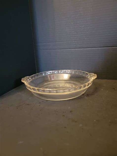 Vintage Pyrex Glass Pie Plate 9.5 Inch Fluted Edge Deep Dish Baking Pan ...