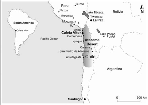 Map of the South Central Andean region showing the Atacama Desert of ...