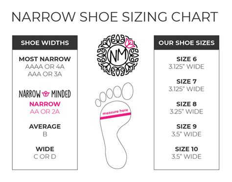 Women's Narrow Shoes Size Information — Narrow Minded Shoes