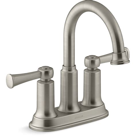 KOHLER Aderlee Vibrant Brushed Nickel 2-handle 4-in centerset ...