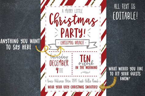 Christmas Party Invitation Template By Dansie Design | TheHungryJPEG