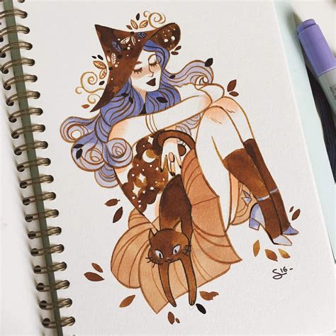 By Sibylline Illustration & Comics | Sketch book, Witch art, Art ...