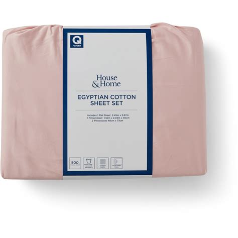 House & Home 500 Thread Count Egyptian Cotton Queen Sheet Set - Barely There | BIG W