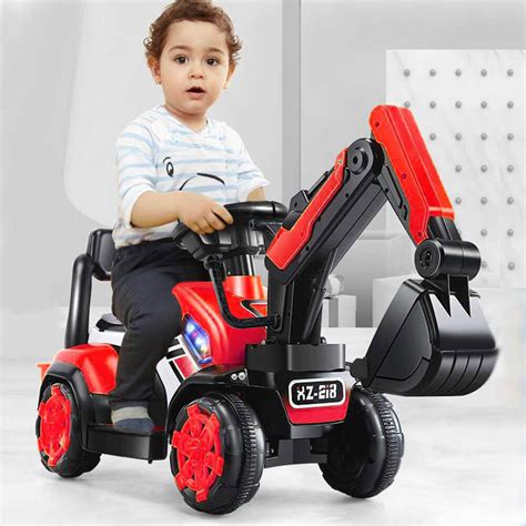 Kids Ride On Excavator Truck Toddler Ride-On-Car With Front Loader Dig ...