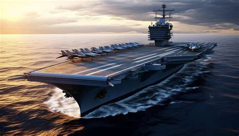 Premium Photo | Carrier based aircraft launches and takes off