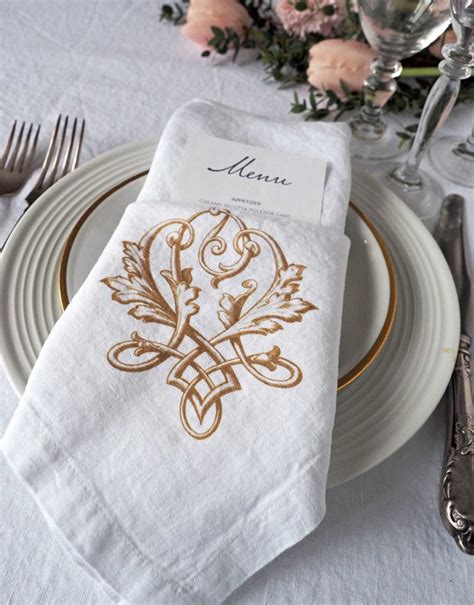 Custom Printed Monogrammed Linen Wedding & Party Napkins - LINOROOM 100% LINEN TEXTILES