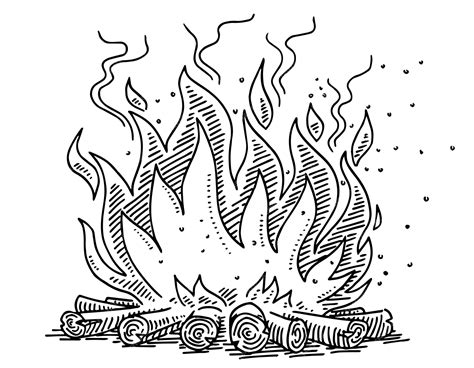 Premium Vector | Hand-drawn vector drawing of a campfire symbol. black ...