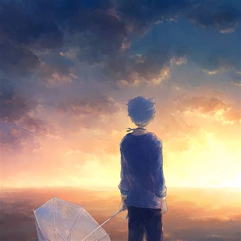 Download Sunset Anime Boy Anime Boy PFP